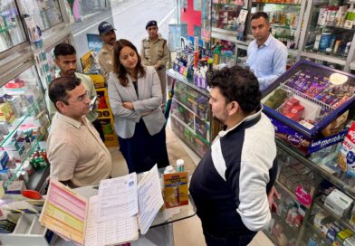 मसूरी में मेडिकल स्टोरों पर संयुक्त औचक निरीक्षण, तीन प्रतिष्ठानों में दवा बिक्री पर रोक