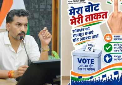 लोकतंत्र के महापर्व में देहरादून के मतदाता जागरूकता अभियान (स्वीप) के तहत मतदान की शपथ लेते ग्रामीण और छात्र।
